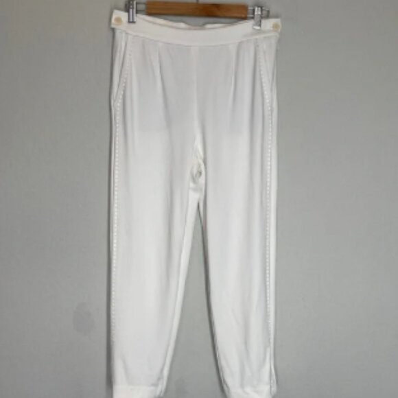 Escada Tsisa Dress Pants Women's 36 Off White High Rise Side Zip Pockets - Picture 1 of 11